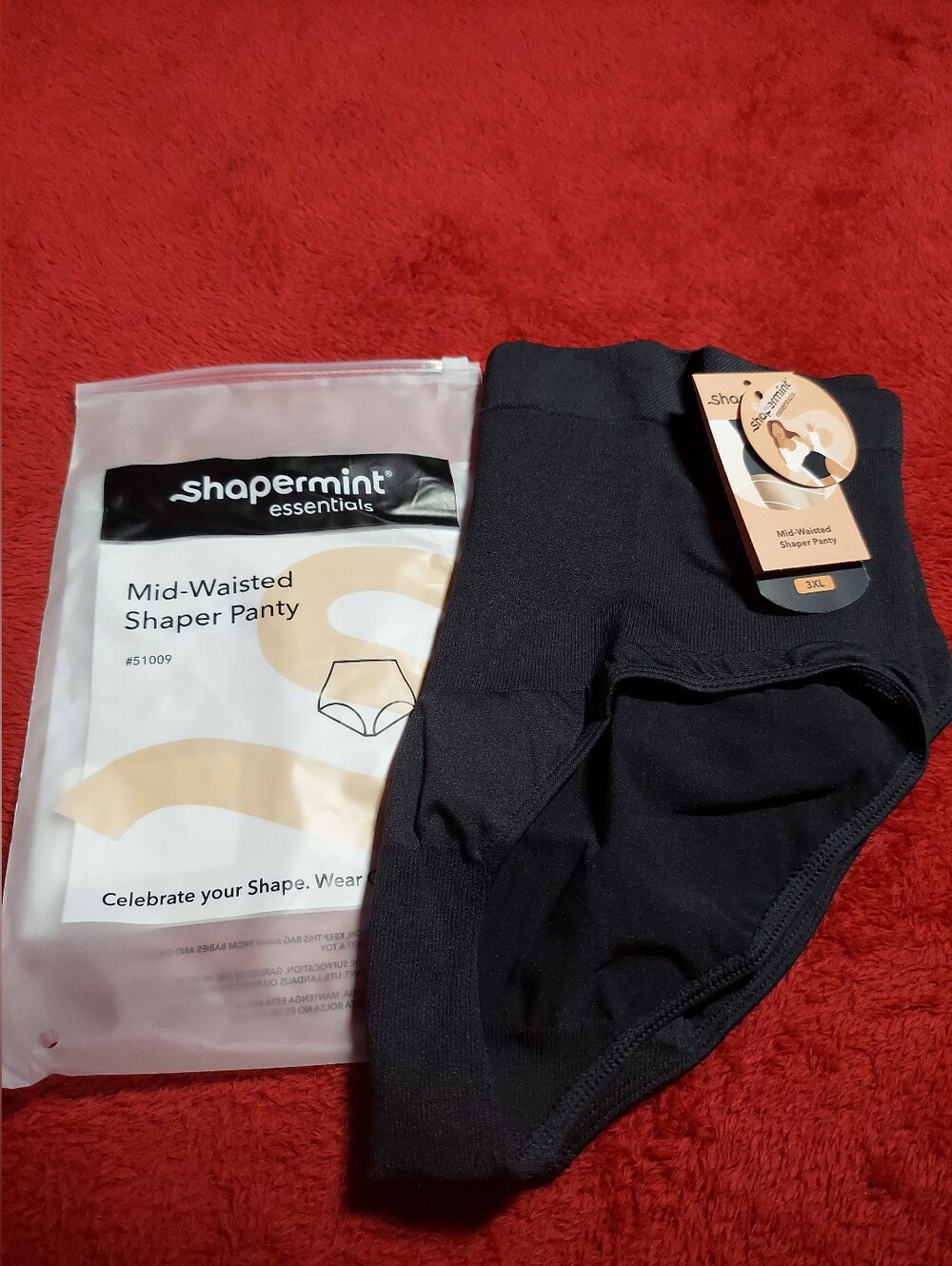 Shapermint Essentials Women's Mid-Waisted Black Shaper Panty NWT 3XL/3TG